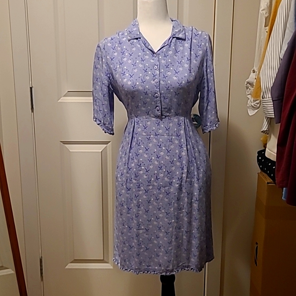 April Cornel purple dress